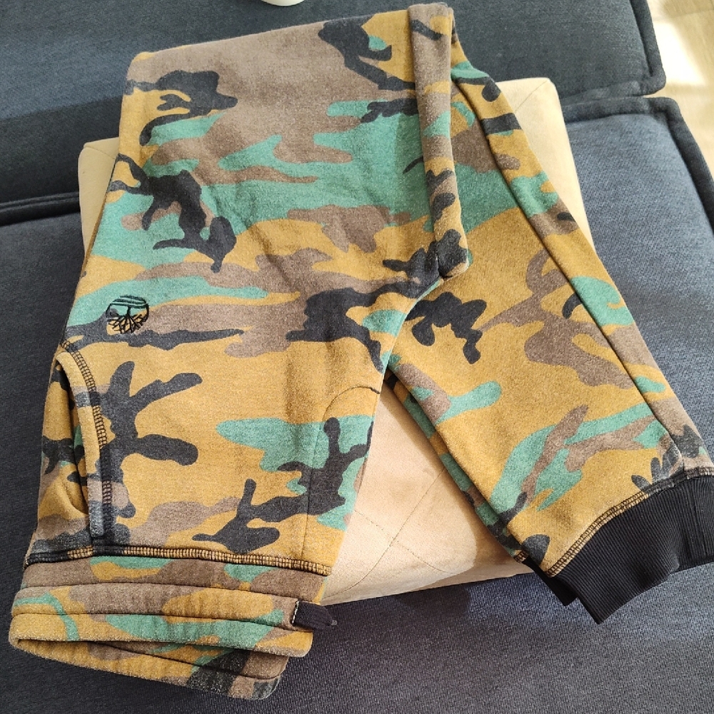 Timberland 14-16 Kids/Teens/Women Camo Jogger Pants in Green and Brown